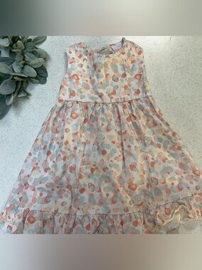 Stitchy Fish Girls Floral Tiered Dress Pink Green Size 4T